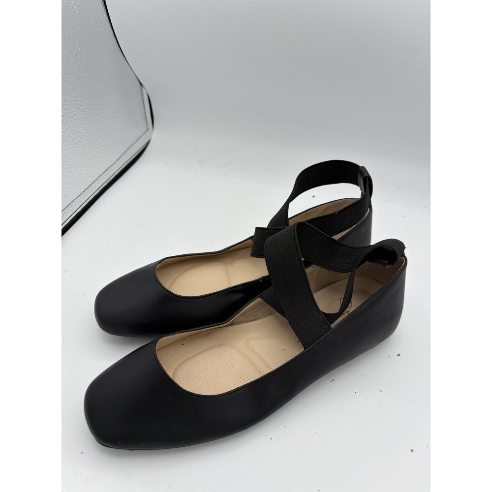 Jessica Simpson Shoes Womens Size 7.5 Black JP-SARIAZ Ballet Flats Straps